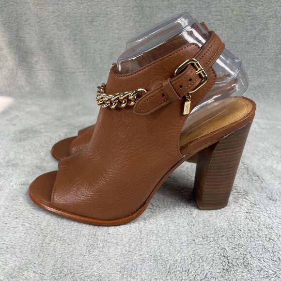 Coach Leanna Soft Milled LHTR Womens Slingback 8.5B Saddle Heeled Sandals A7842 - Picture 2 of 14